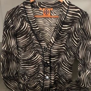 Tory Burch Zebra Print Cardigan Size XS